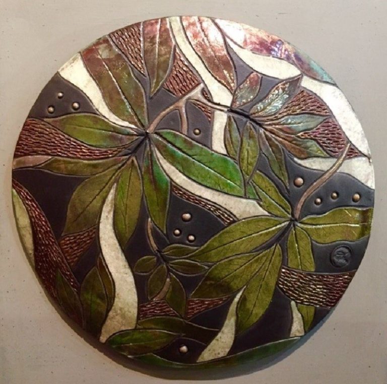 Ellen-Statz-Elderberry-Raku-Mural-12x12-framed Ellen-Statz-Elderberry-Raku-Mural-12x12-framed