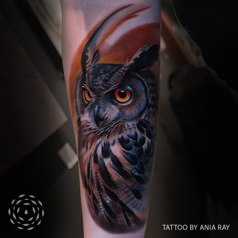 Liquid Amber Tattoo Ania Ray Owl Tattoo 1 768x768