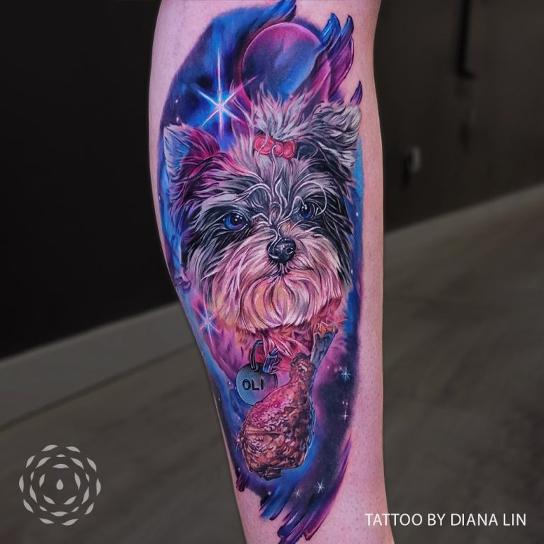 Liquid Amber Tattoo Colour realism tattoo by Diana Lin 768x768